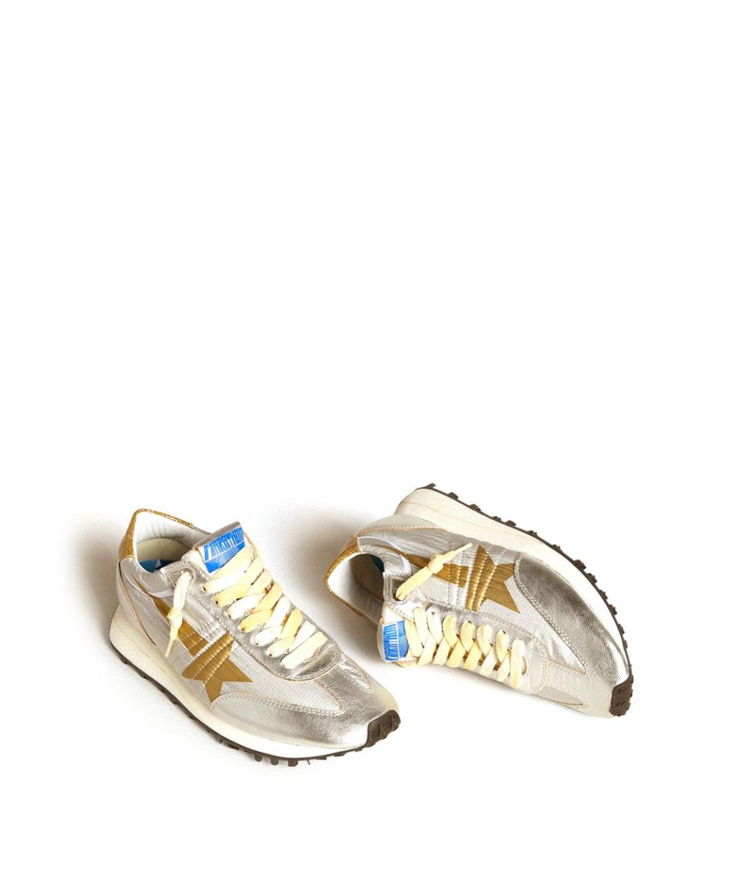 GOLDEN GOOSE Серебряные синтетические кеды, фото 4