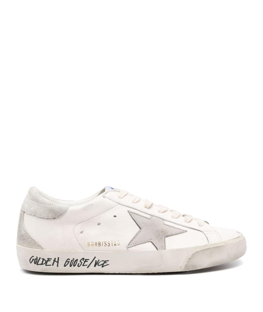 GOLDEN GOOSE Белые кожаные низкие кроссовки / кеды, фото 1
