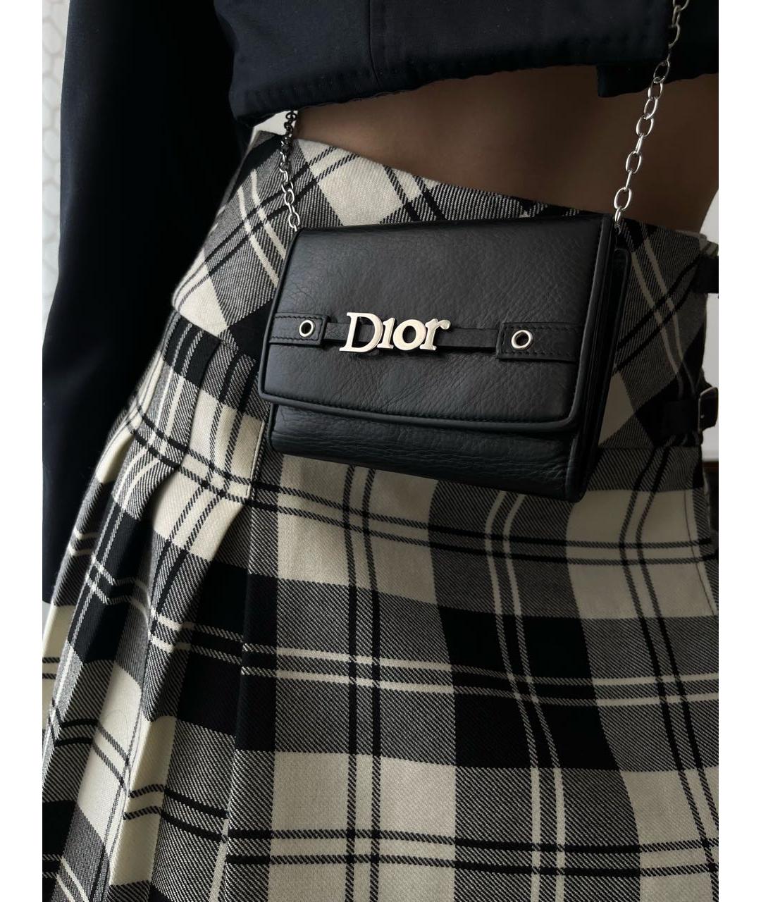 CHRISTIAN DIOR Черный кожаный кошелек, фото 4
