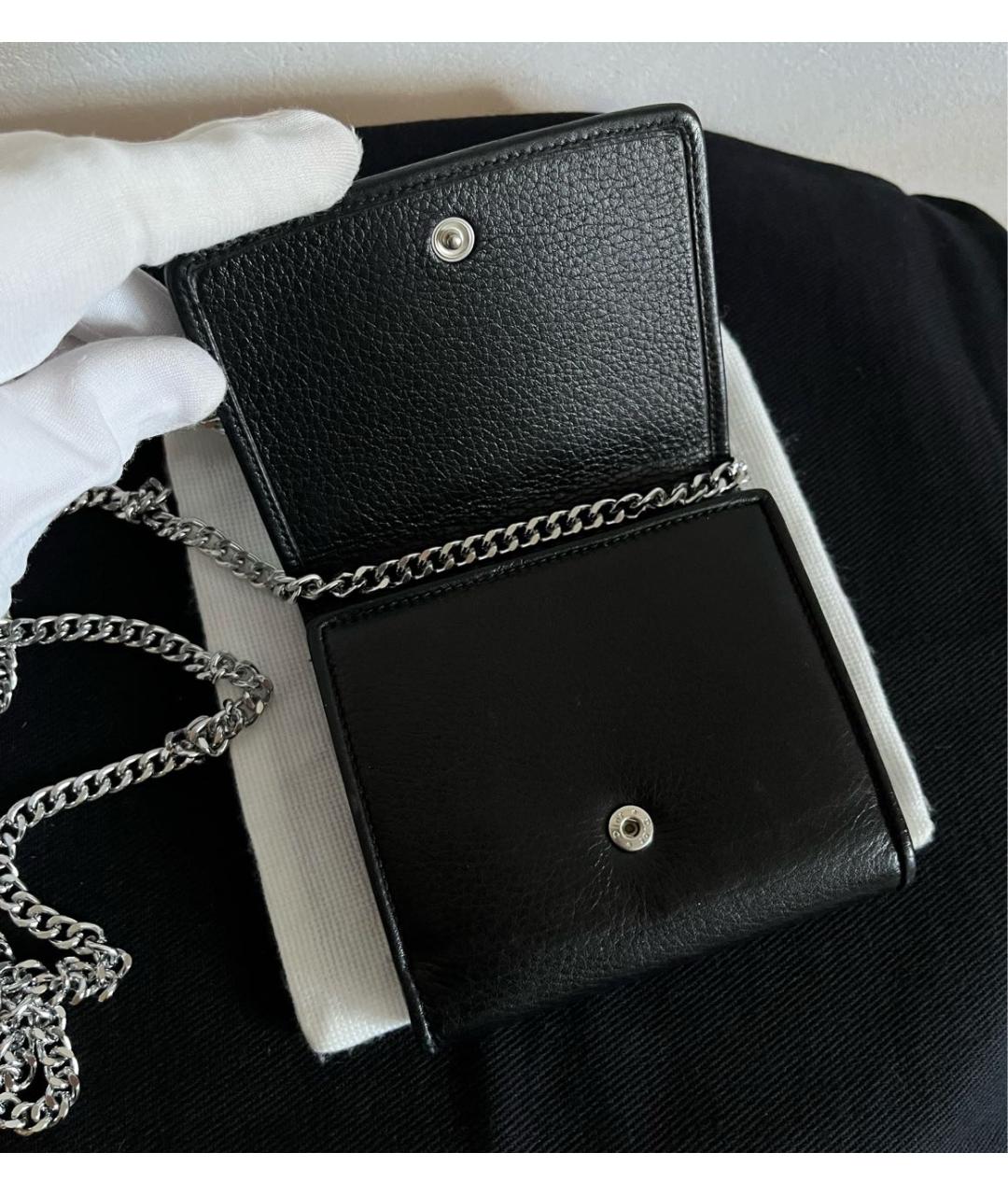 CHRISTIAN DIOR Черный кожаный кошелек, фото 5