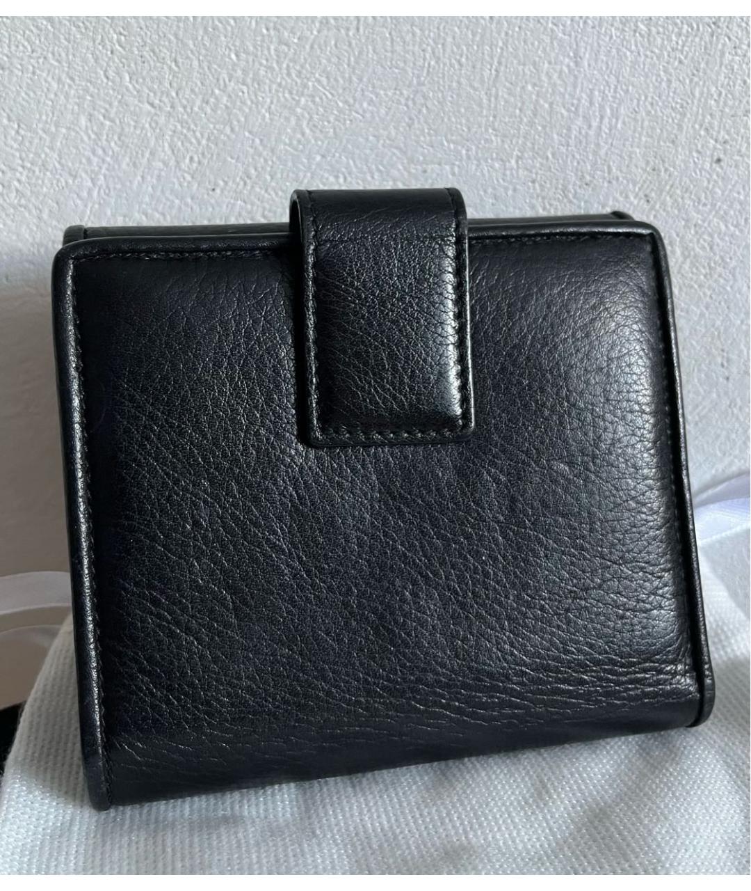 CHRISTIAN DIOR Черный кожаный кошелек, фото 3