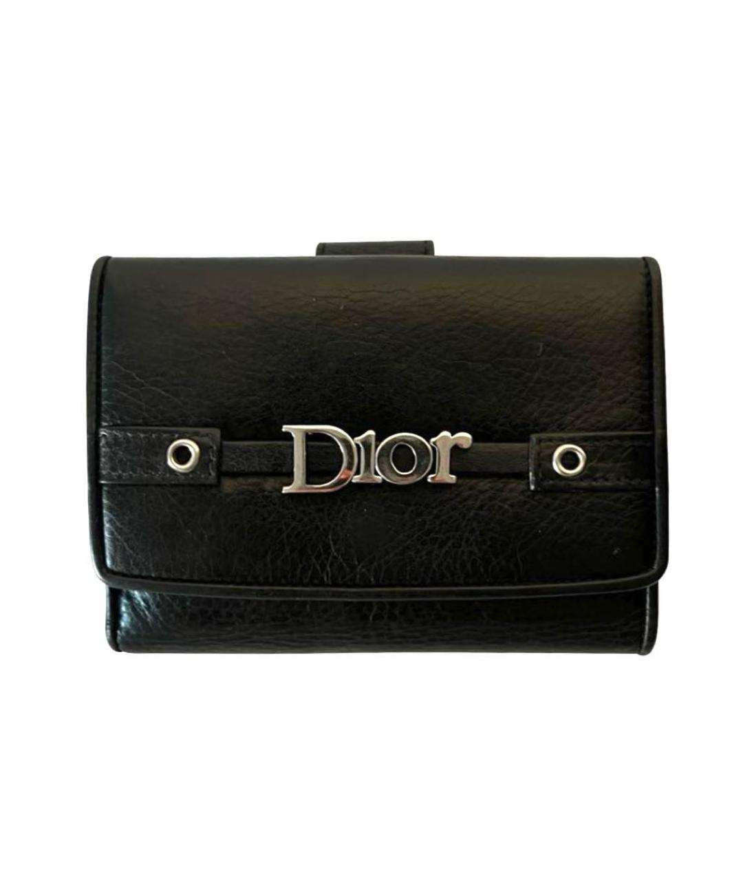 CHRISTIAN DIOR Черный кожаный кошелек, фото 9