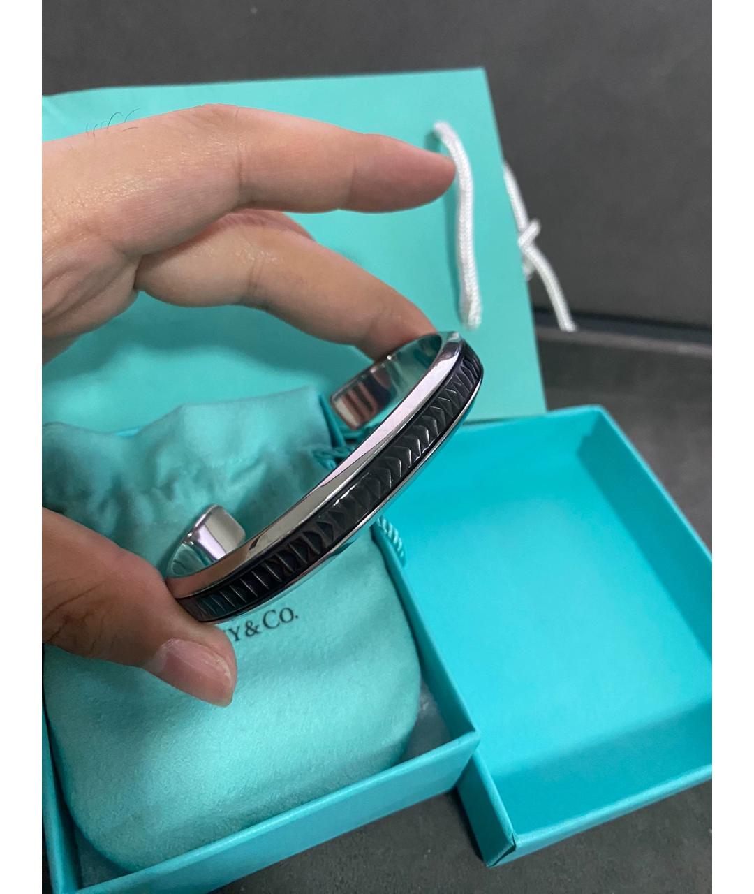 TIFFANY&CO Черный серебряный браслет, фото 7