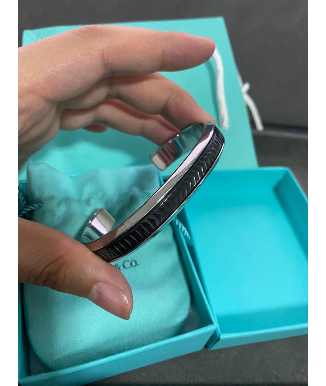TIFFANY&CO Черный серебряный браслет, фото 8