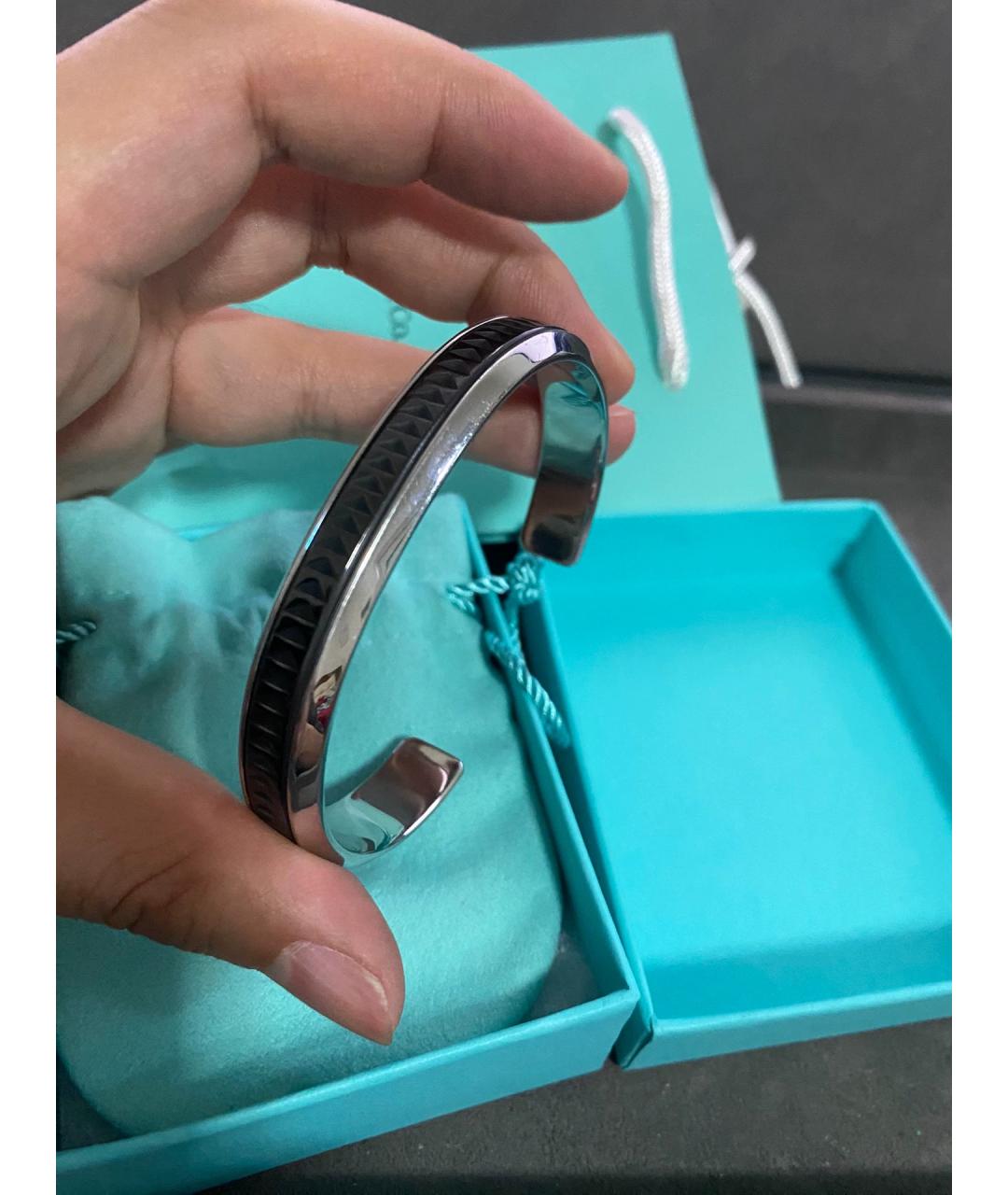 TIFFANY&CO Черный серебряный браслет, фото 3