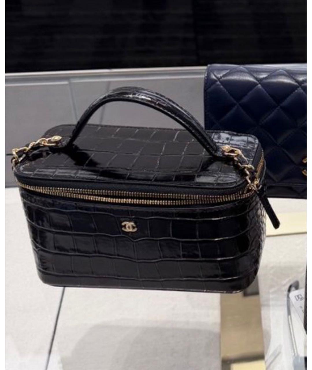 CHANEL Черная кожаная сумка с короткими ручками, фото 5