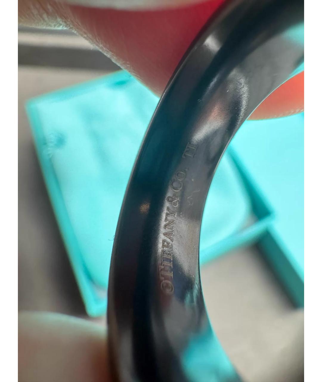 TIFFANY&CO Черное металлическое кольцо, фото 7