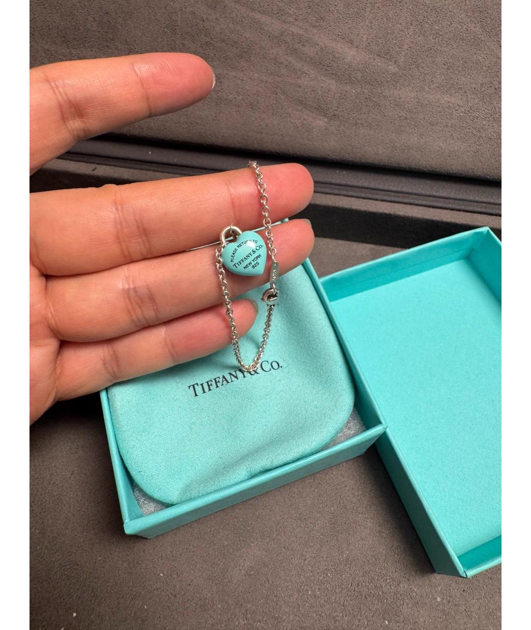 TIFFANY&CO Бирюзовый серебряный браслет, фото 5