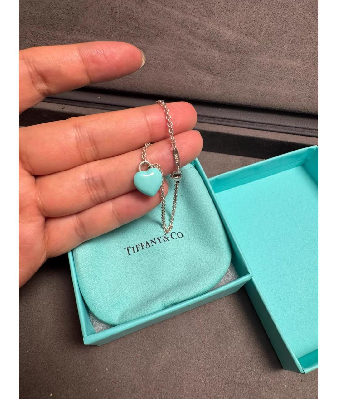 TIFFANY&CO Бирюзовый серебряный браслет, фото 6