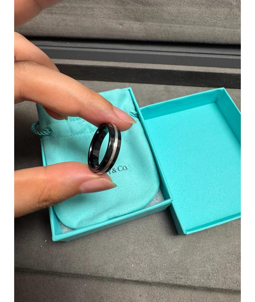 TIFFANY&CO Черное серебряное кольцо, фото 4