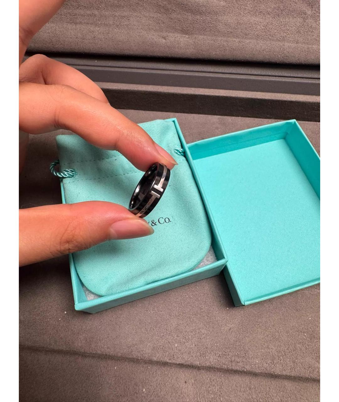 TIFFANY&CO Черное серебряное кольцо, фото 2