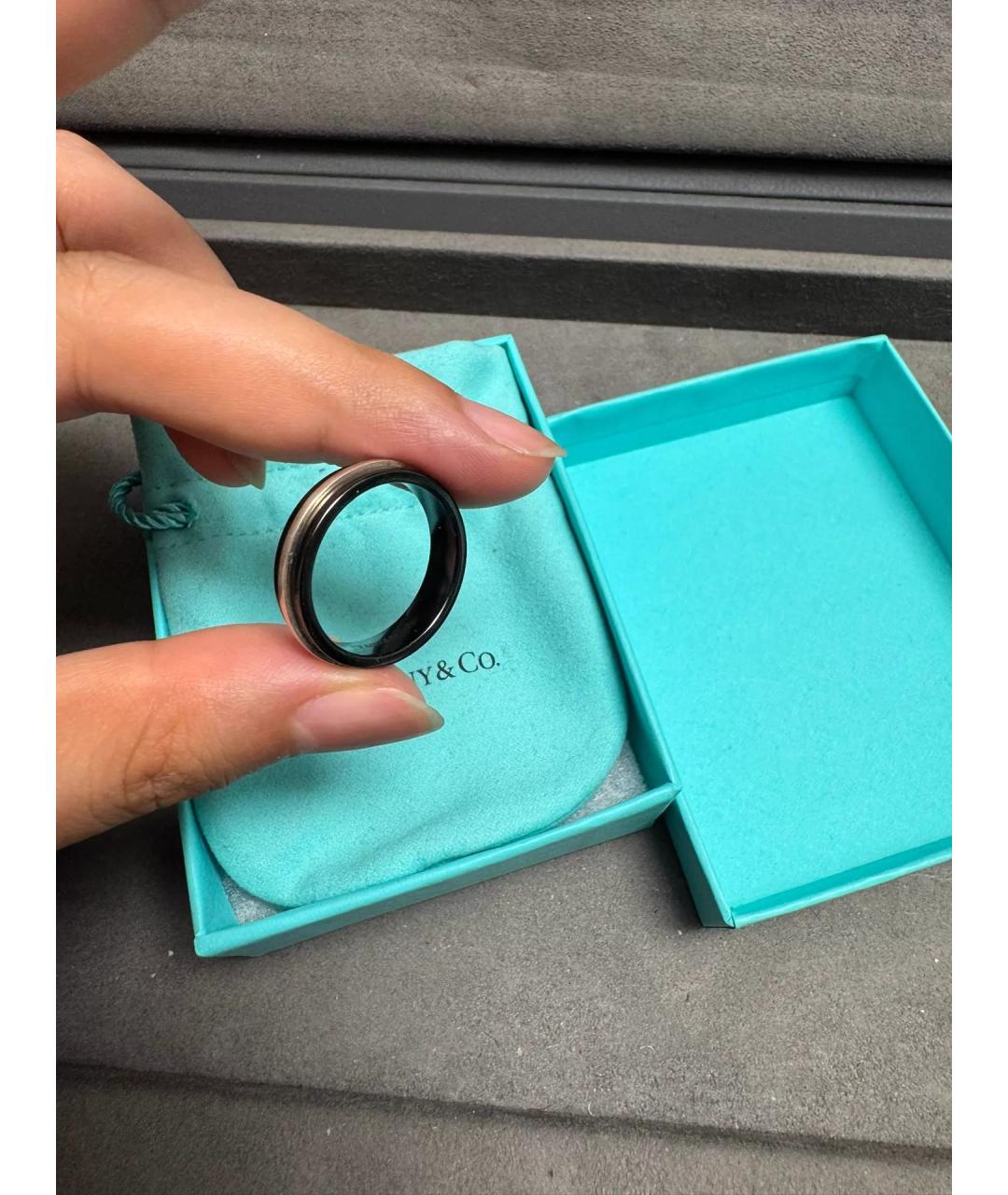 TIFFANY&CO Черное серебряное кольцо, фото 5