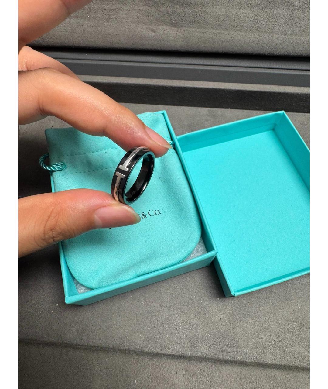 TIFFANY&CO Черное серебряное кольцо, фото 3