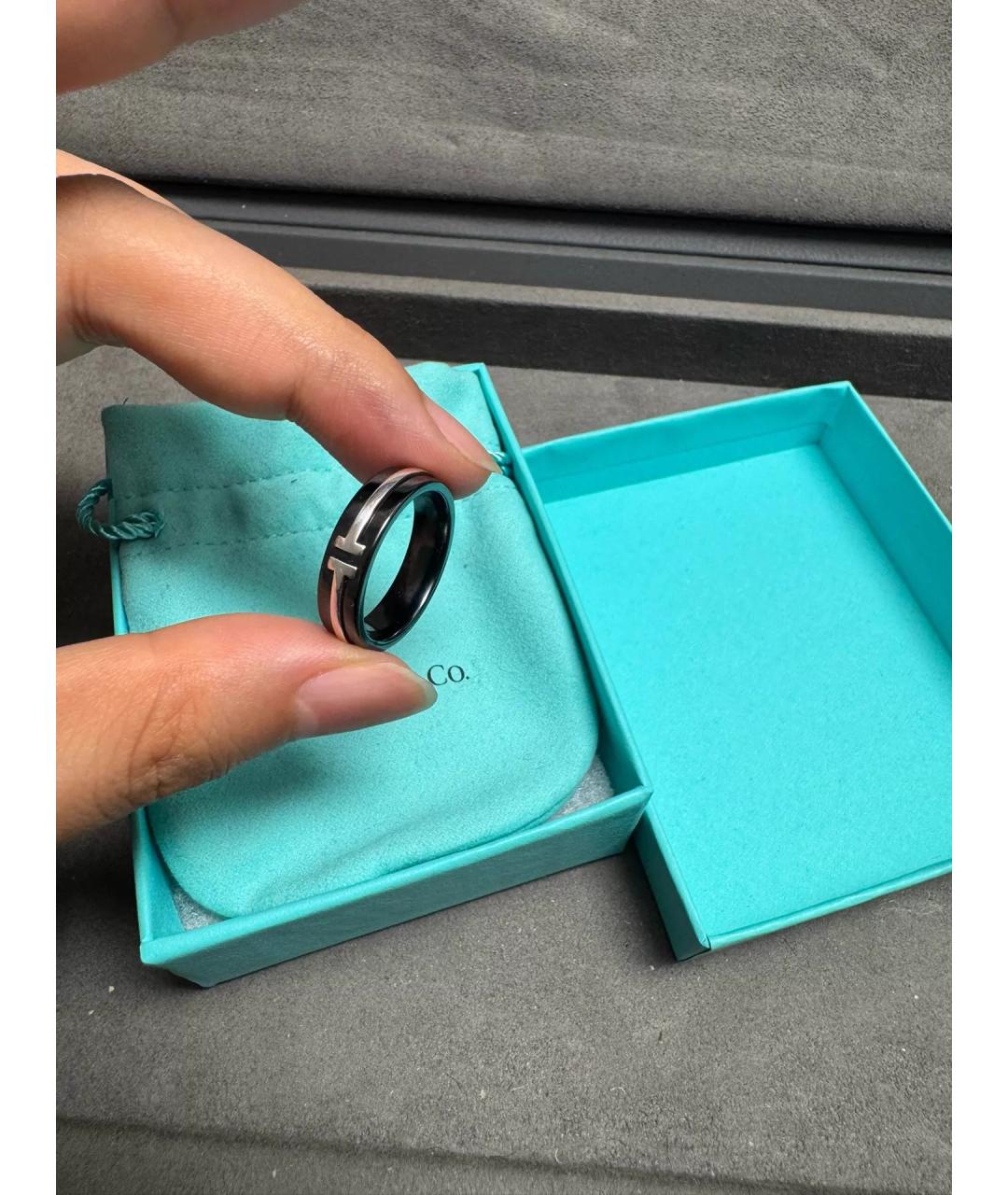 TIFFANY&CO Черное серебряное кольцо, фото 3