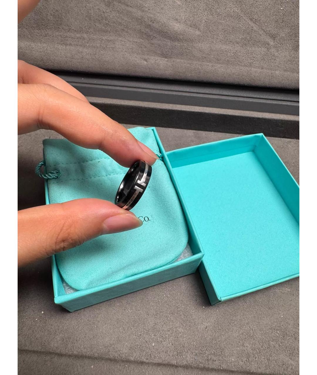 TIFFANY&CO Черное серебряное кольцо, фото 2
