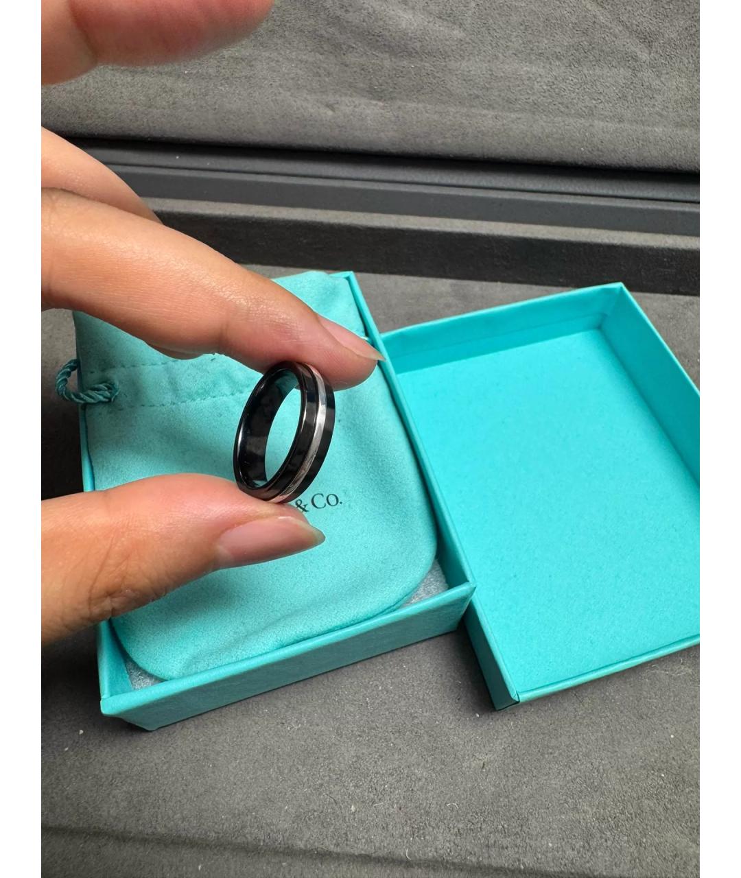 TIFFANY&CO Черное серебряное кольцо, фото 4
