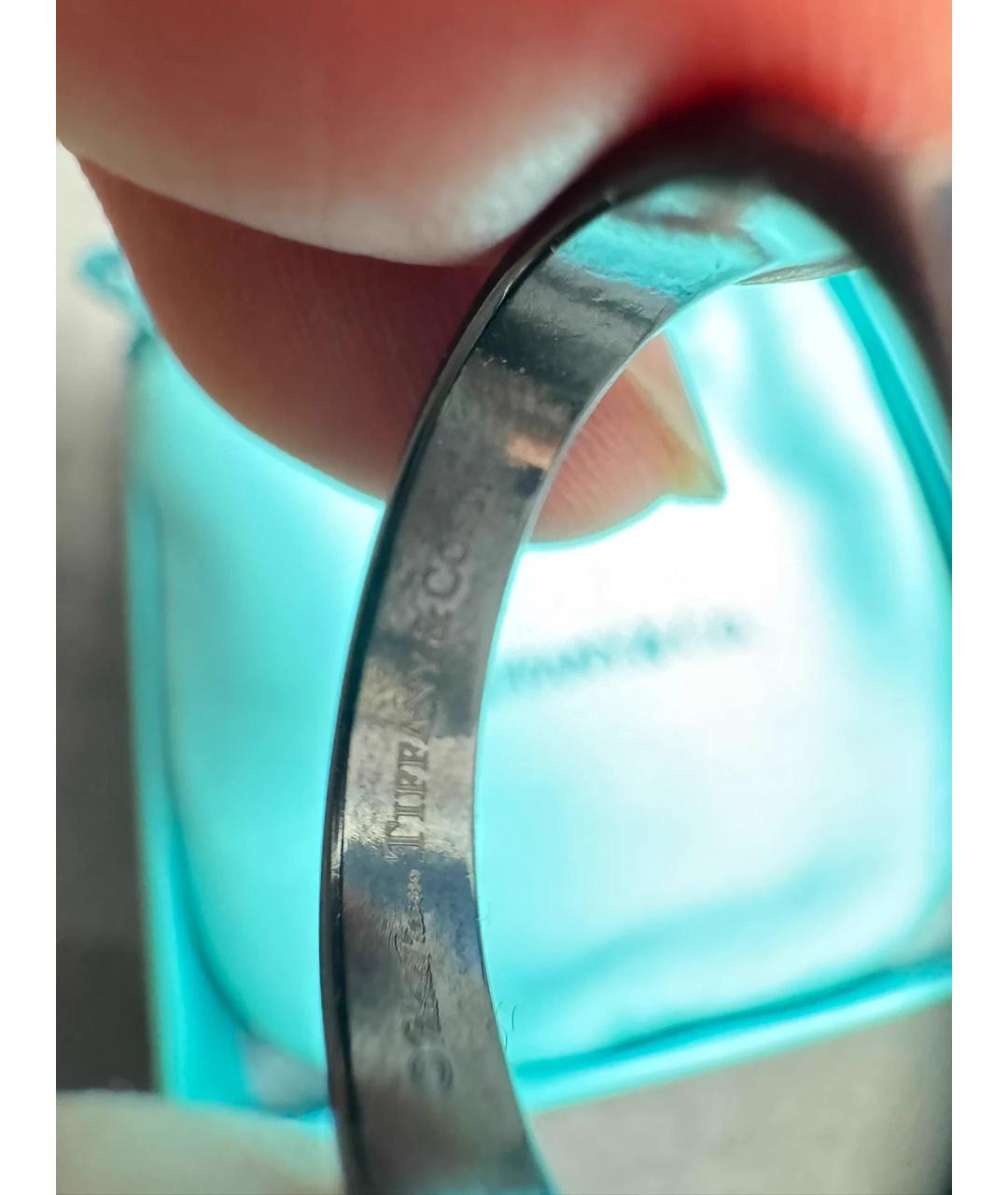 TIFFANY&CO Черное металлическое кольцо, фото 6