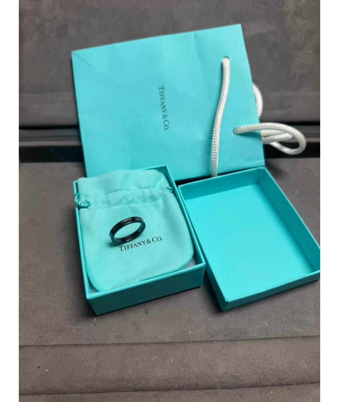 TIFFANY&CO Черное металлическое кольцо, фото 2