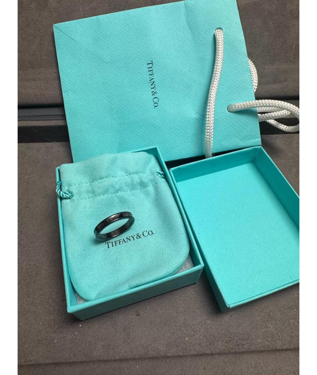 TIFFANY&CO Черное металлическое кольцо, фото 9