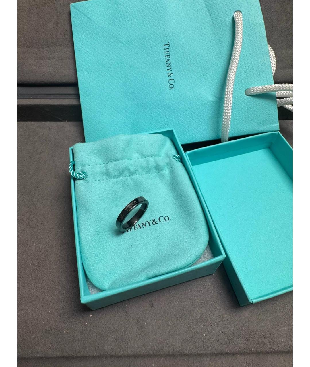TIFFANY&CO Черное металлическое кольцо, фото 9