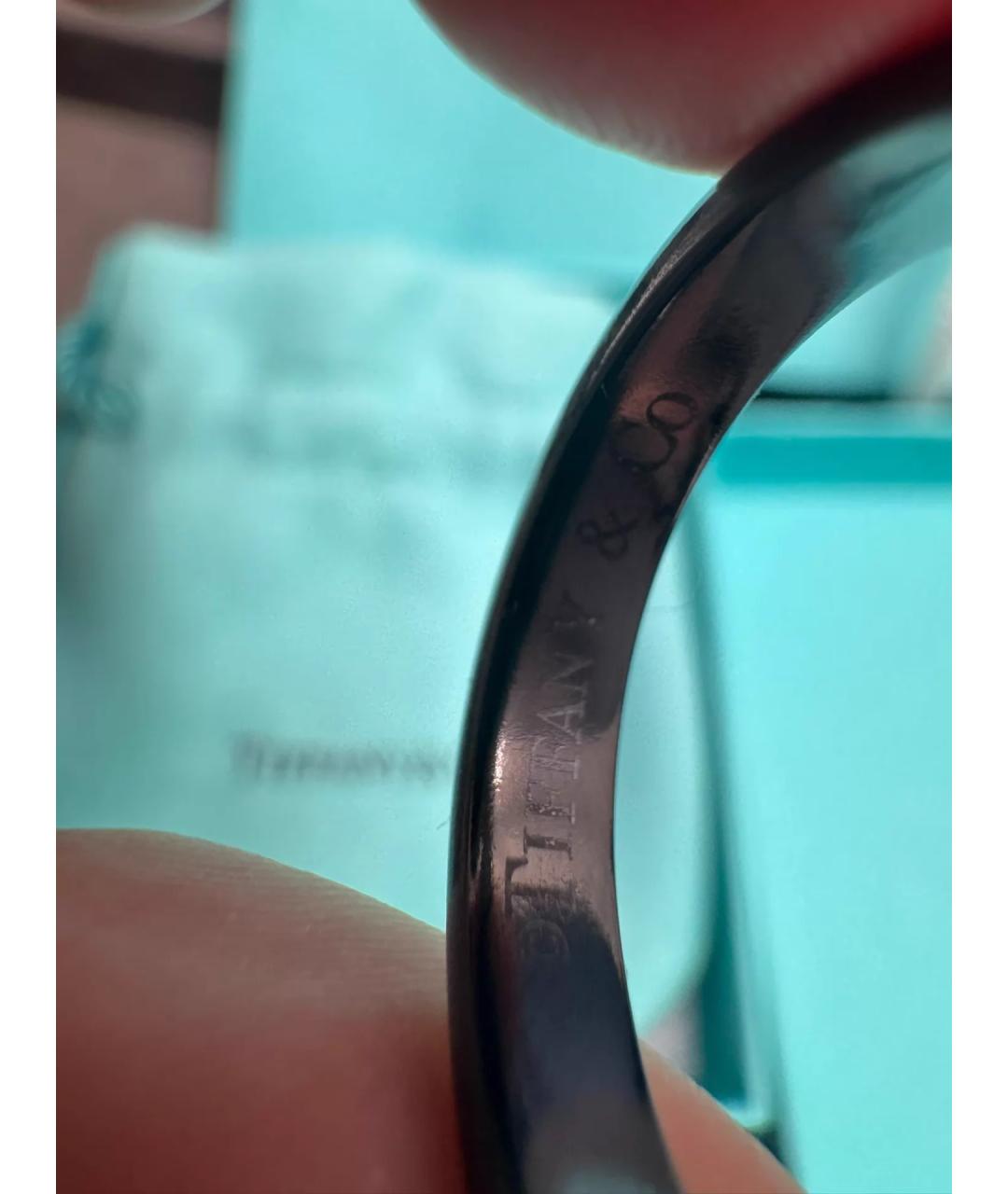 TIFFANY&CO Черное металлическое кольцо, фото 7