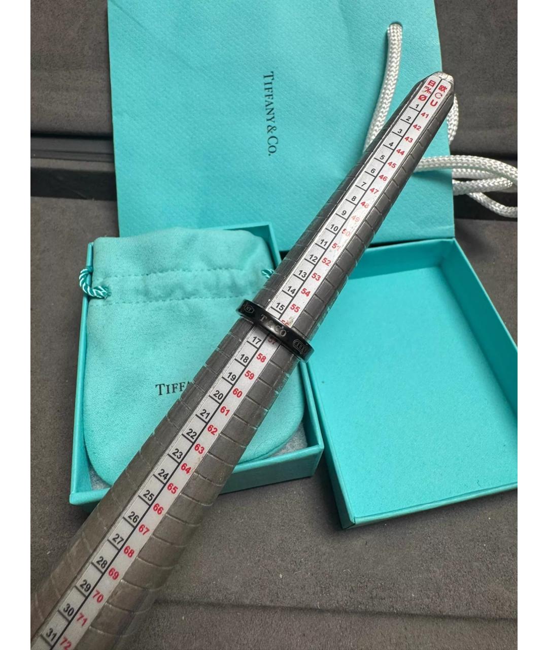 TIFFANY&CO Черное металлическое кольцо, фото 8