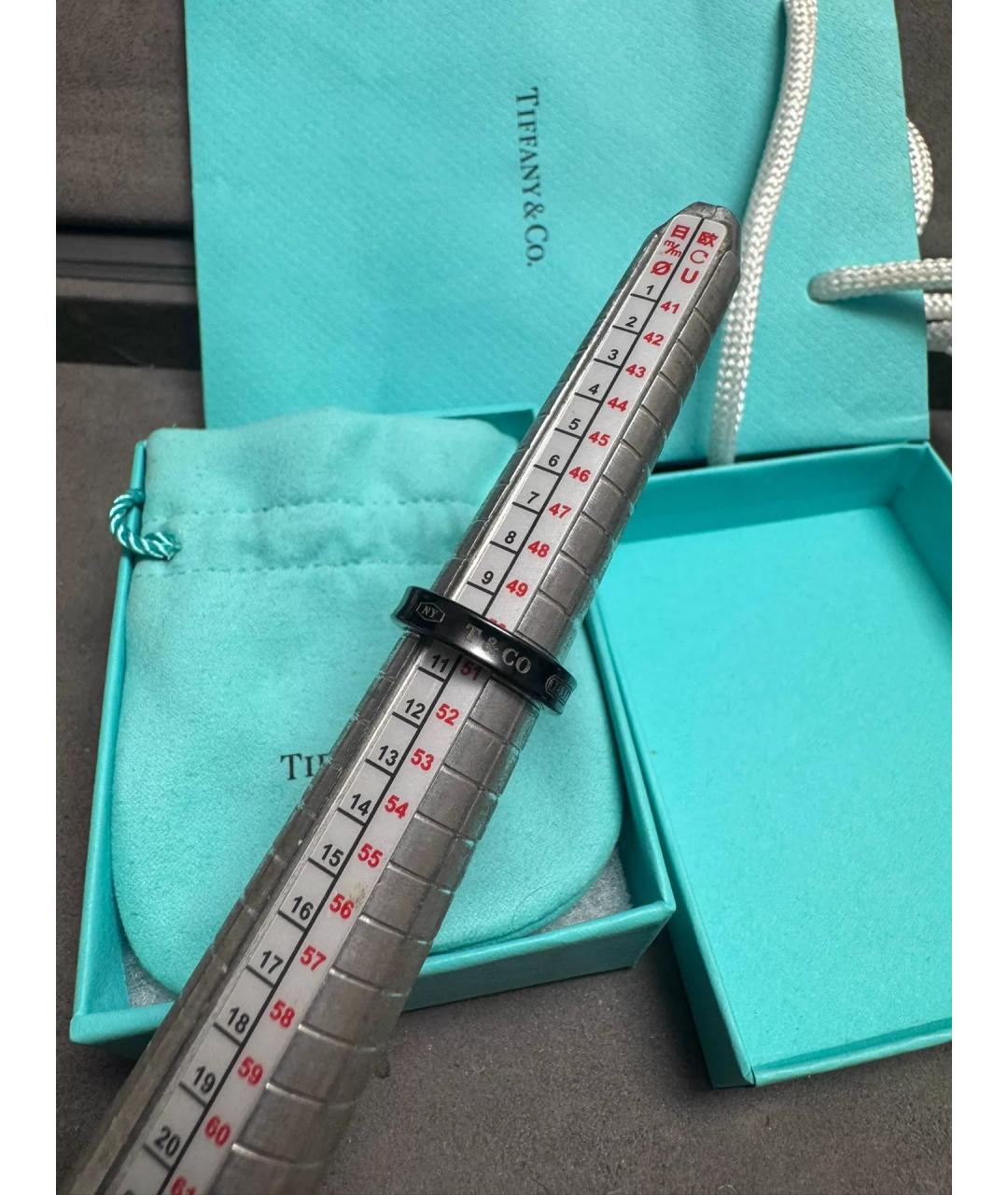 TIFFANY&CO Черное металлическое кольцо, фото 8