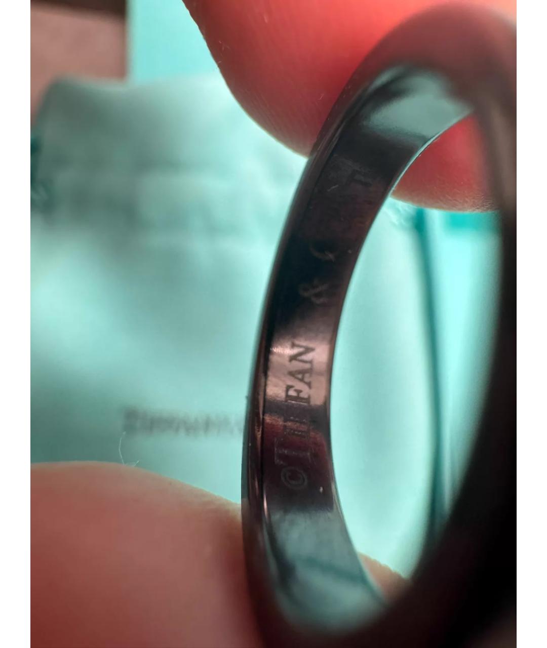 TIFFANY&CO Черное металлическое кольцо, фото 6