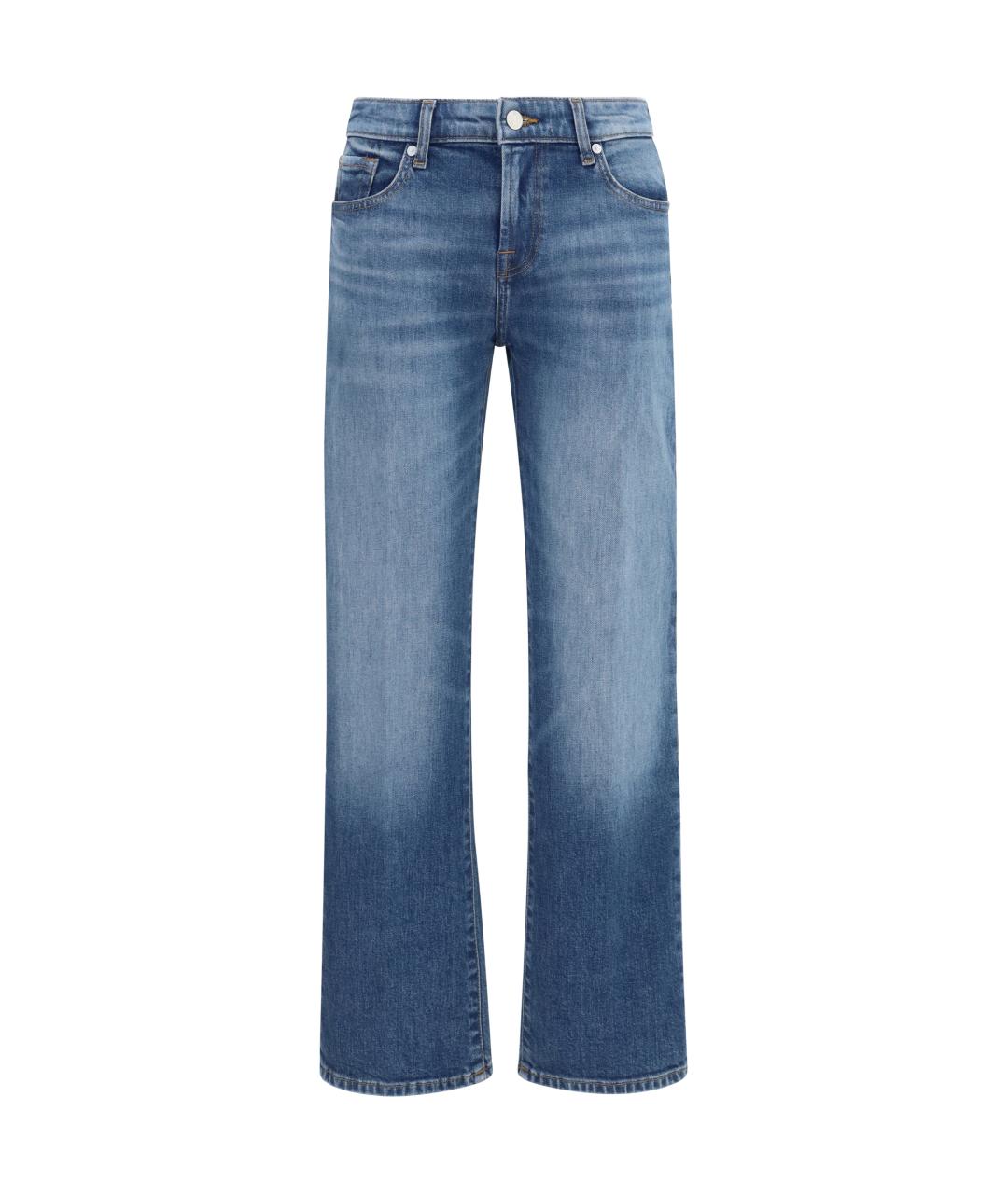 7 FOR ALL MANKIND Синие хлопковые прямые джинсы, фото 1