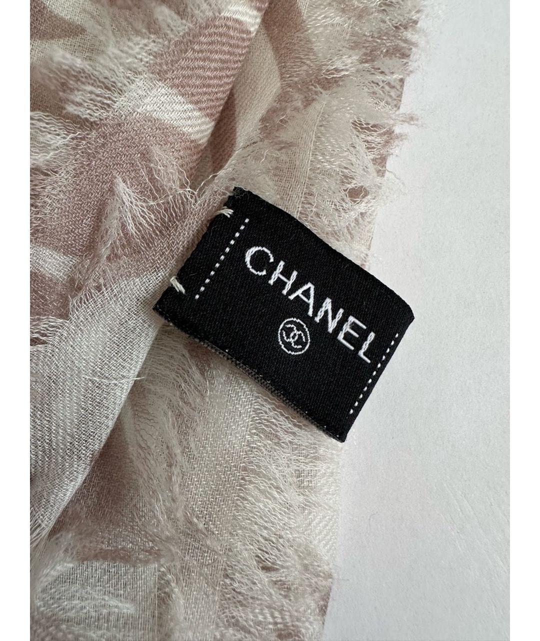 CHANEL Бежевый кашемировый платок, фото 4