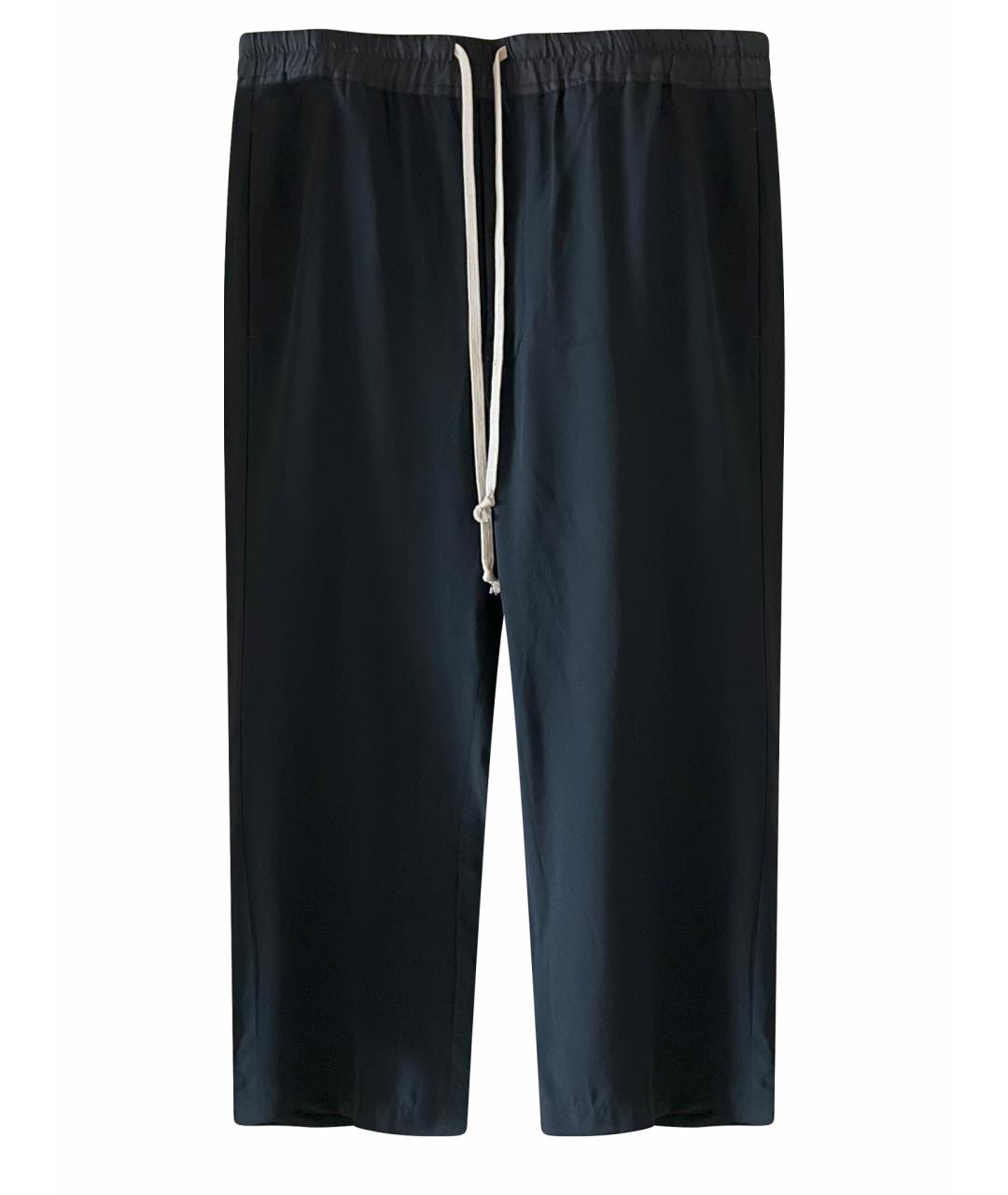 RICK OWENS Черные шерстяные повседневные брюки, фото 1