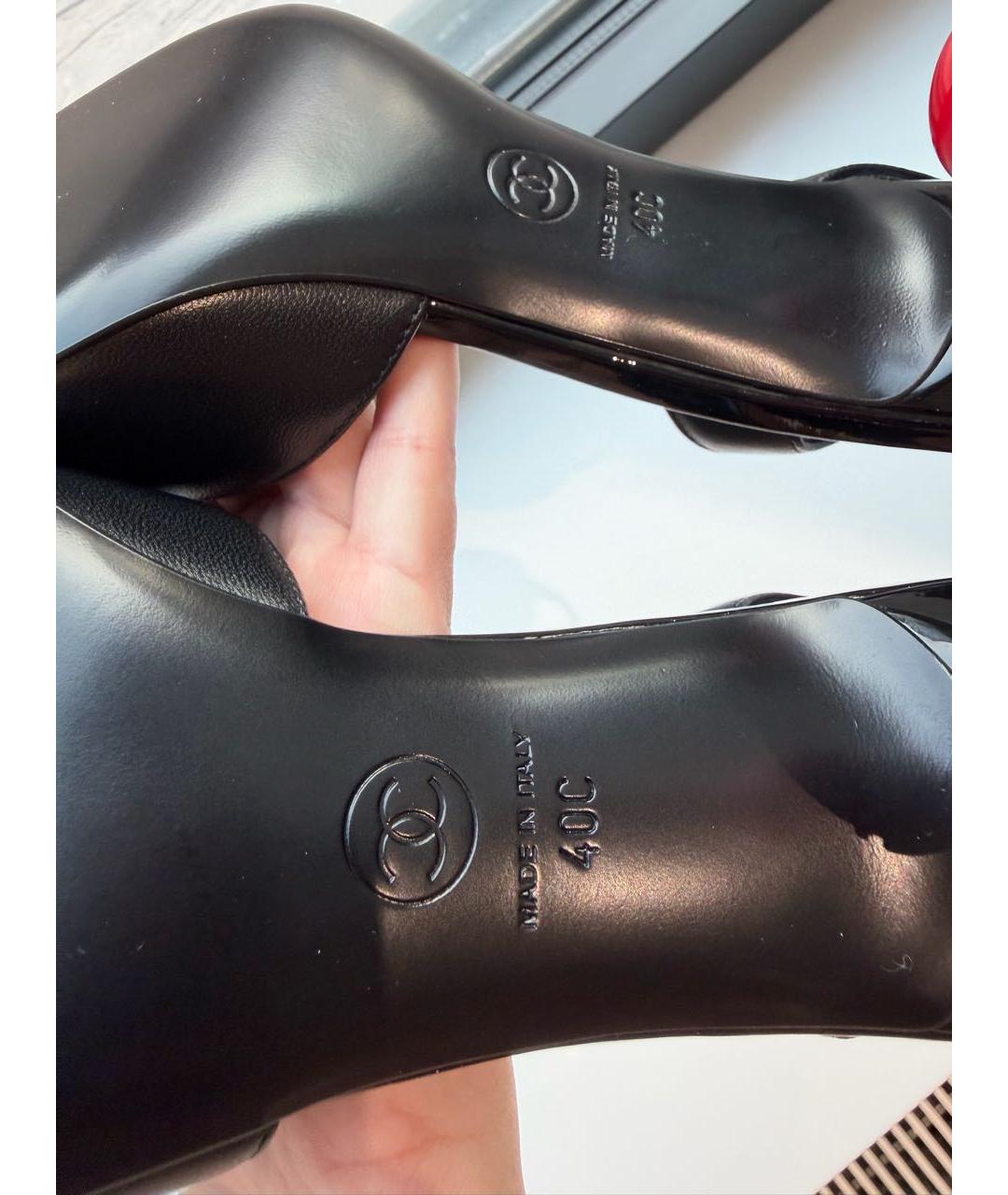 CHANEL Черные кожаные туфли, фото 5