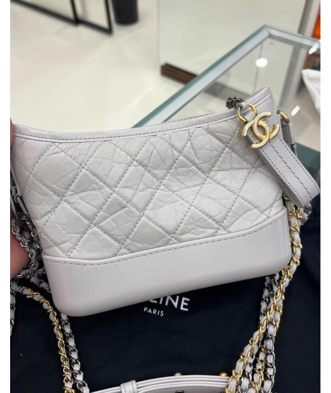 CHANEL Серая кожаная сумка через плечо, фото 8