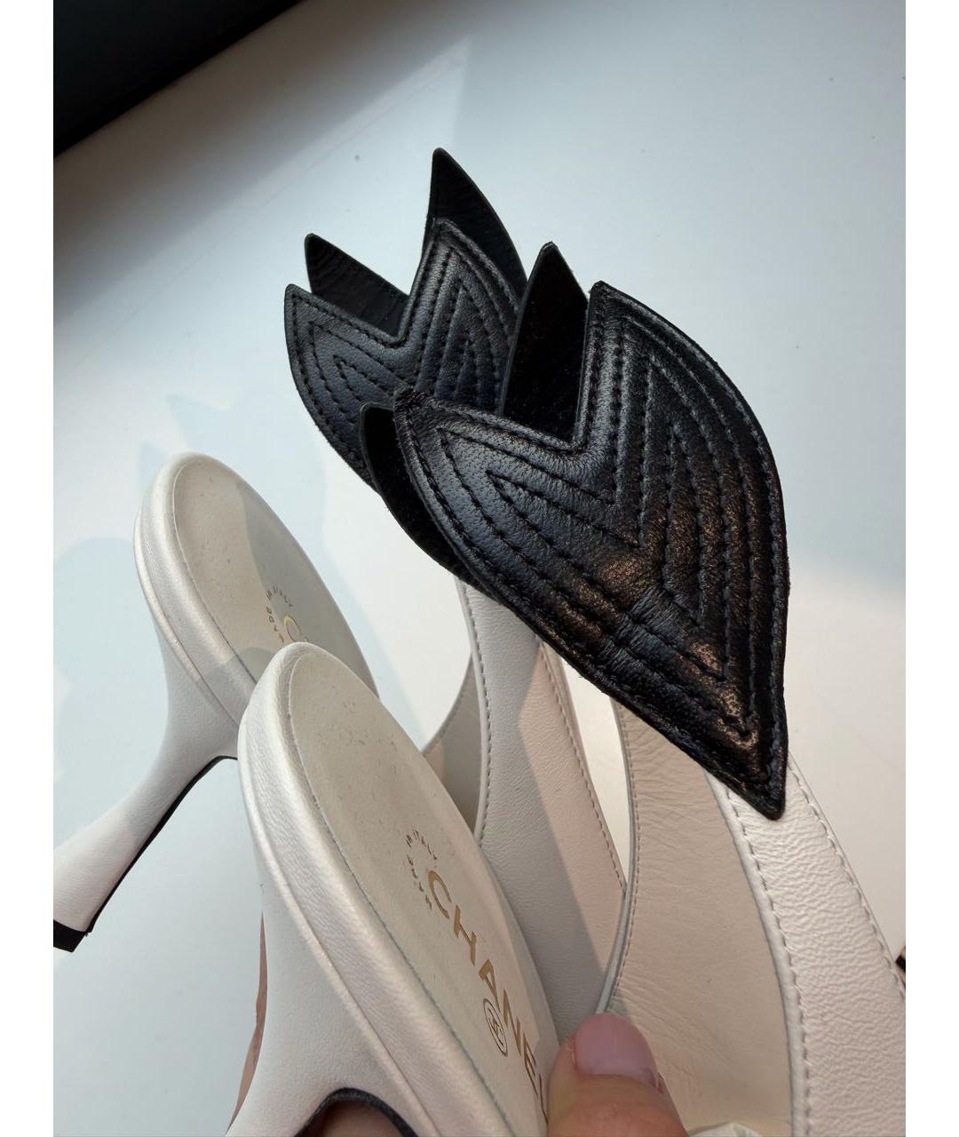 CHANEL Белые кожаные туфли, фото 6
