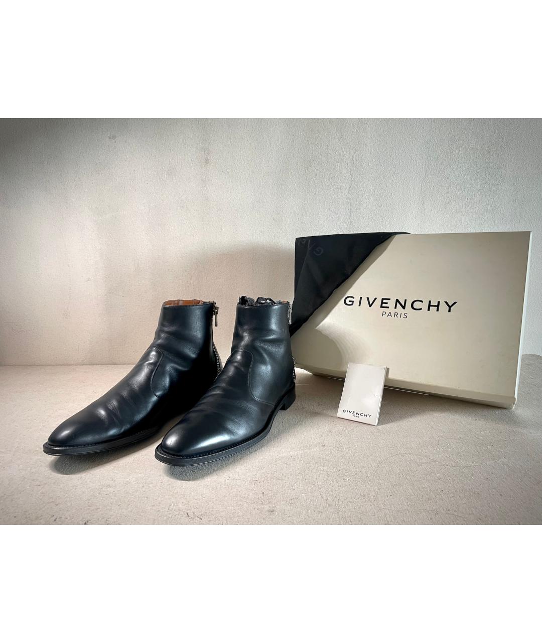 GIVENCHY Черные кожаные высокие ботинки, фото 9