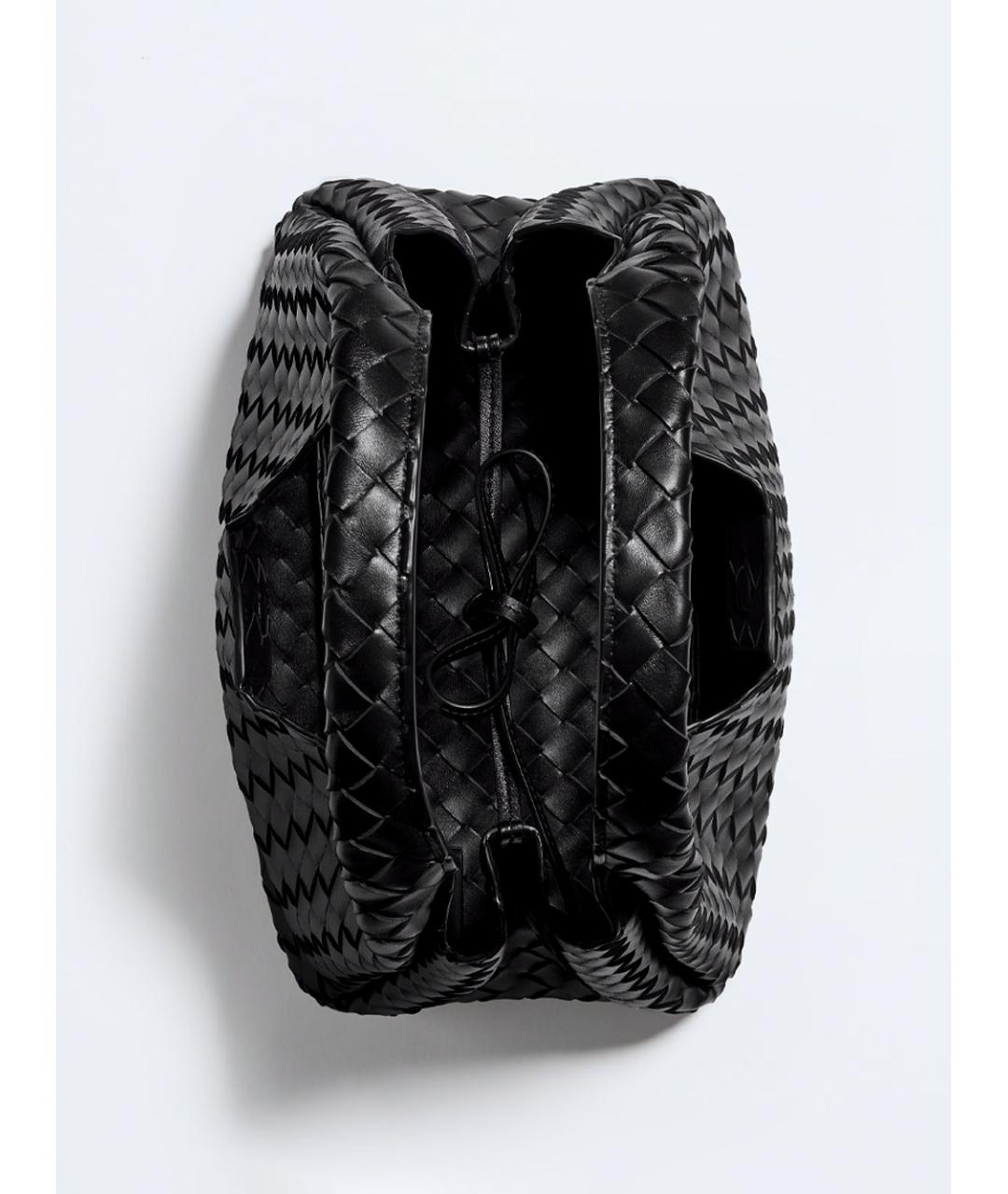 BOTTEGA VENETA Черная кожаная сумка через плечо, фото 3