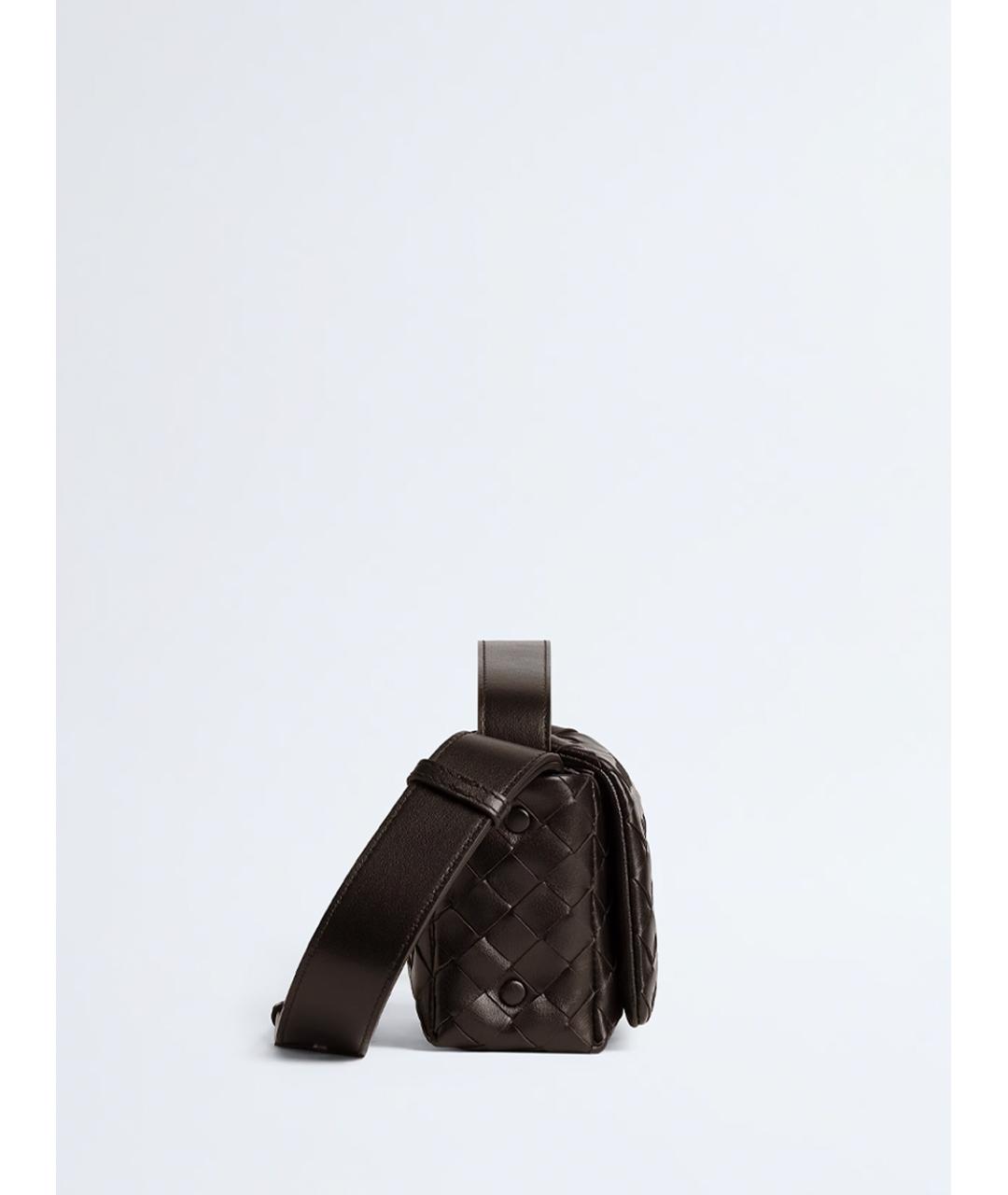 BOTTEGA VENETA Коричневая кожаная сумка на плечо, фото 3