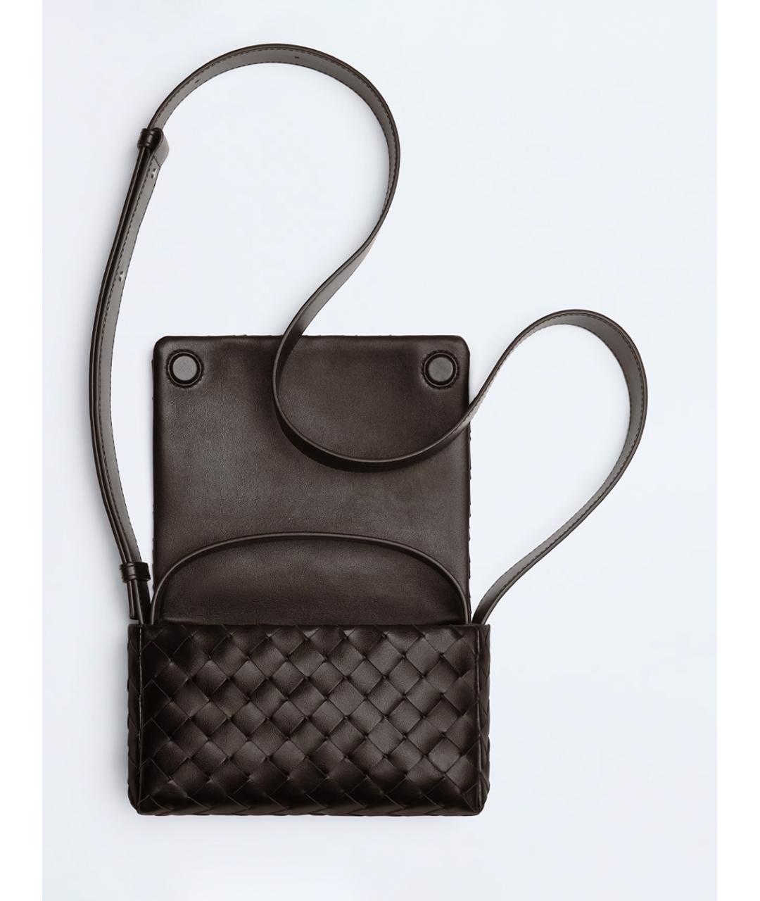 BOTTEGA VENETA Коричневая кожаная сумка на плечо, фото 4