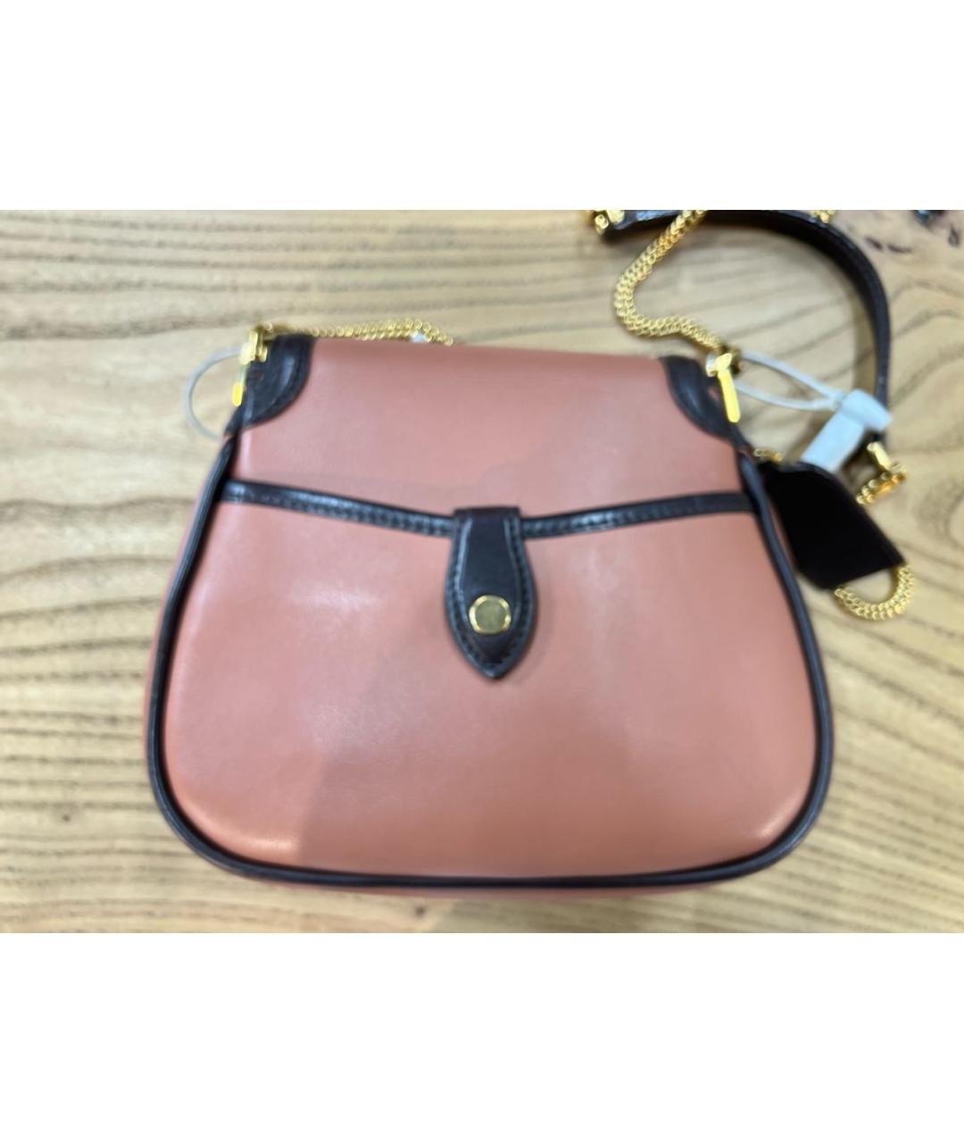 LOUIS VUITTON Коралловая кожаная сумка через плечо, фото 3