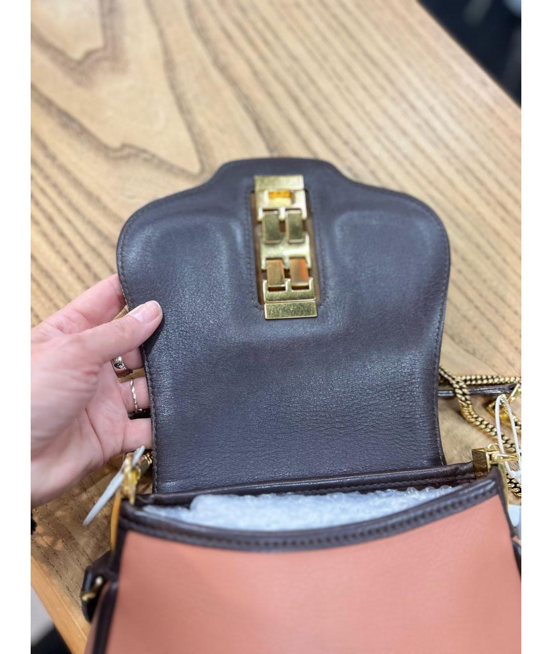 LOUIS VUITTON Коралловая кожаная сумка через плечо, фото 6