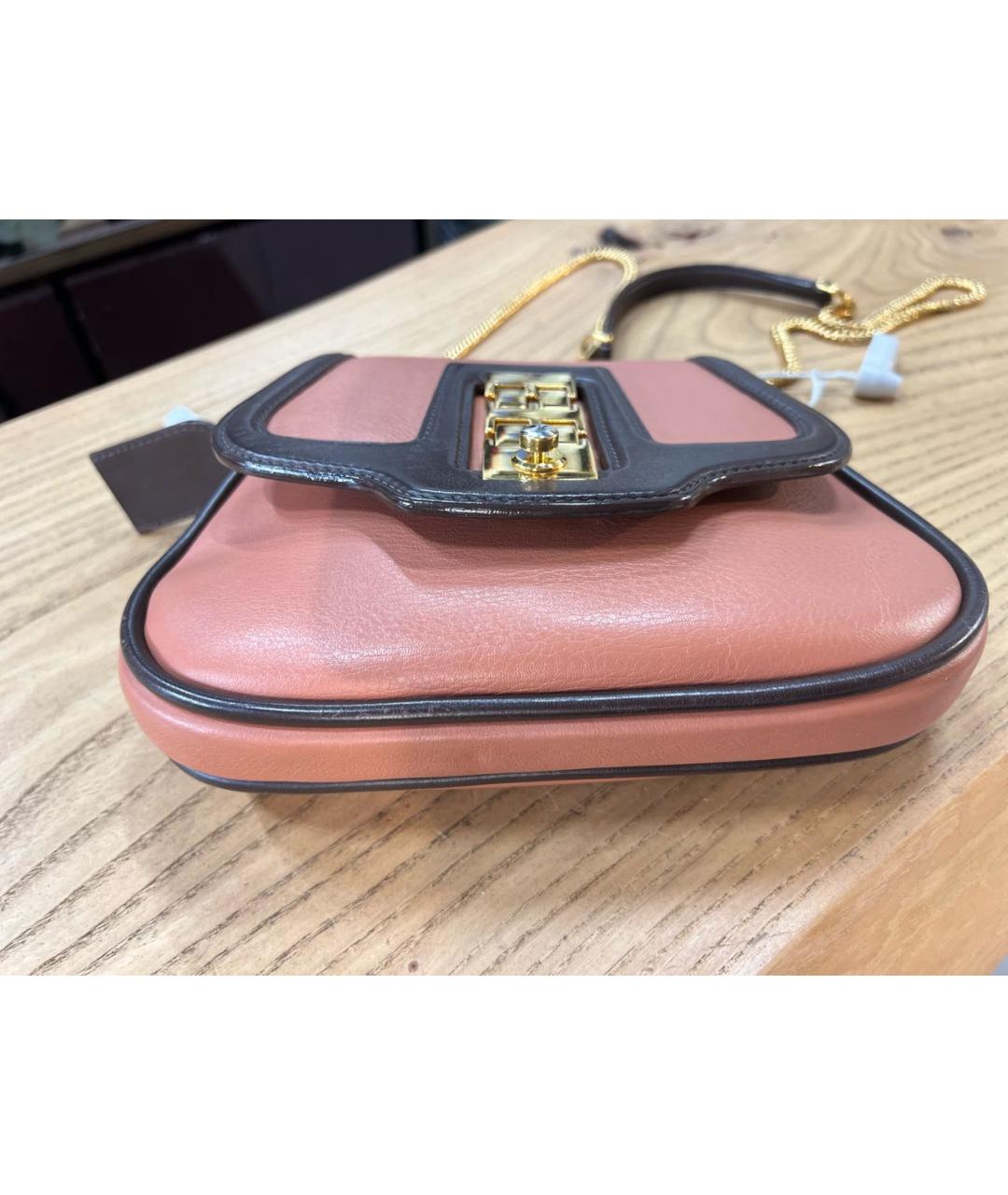 LOUIS VUITTON Коралловая кожаная сумка через плечо, фото 2