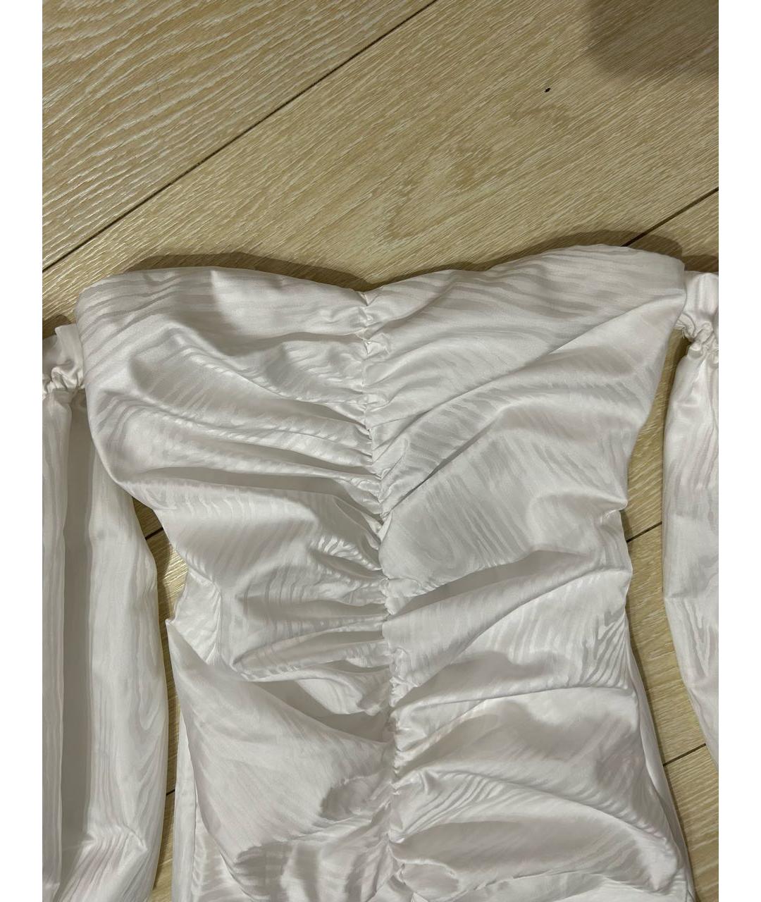 ROTATE Белое полиэстеровое коктейльное платье, фото 4