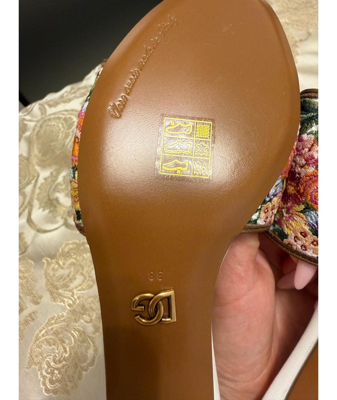DOLCE&GABBANA Мульти текстильные мюли, фото 6