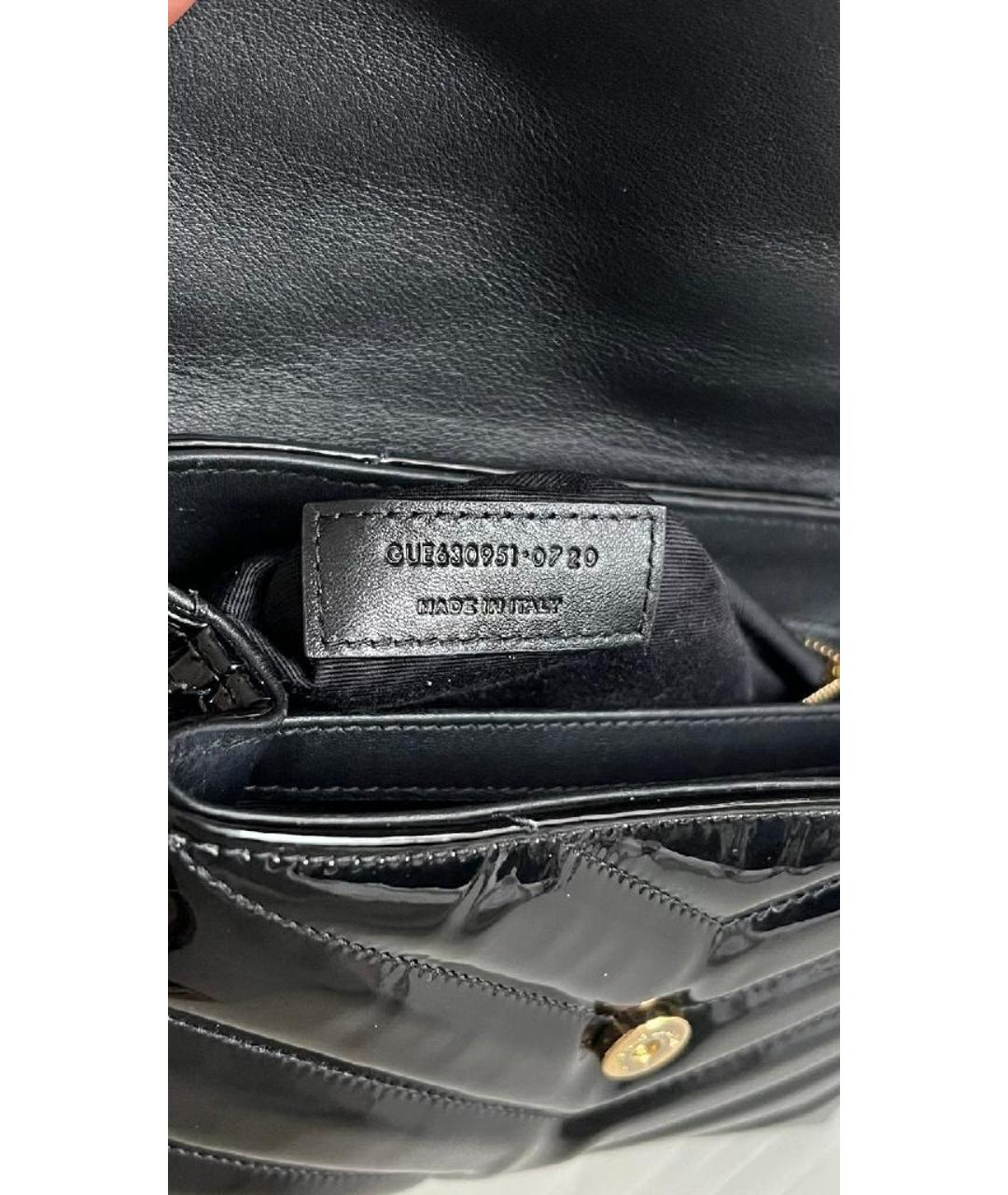 SAINT LAURENT Черная сумка через плечо из лакированной кожи, фото 5