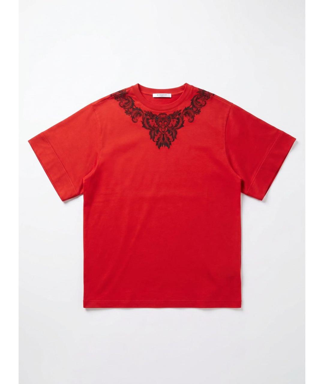 GIVENCHY Красная хлопковая футболка, фото 6