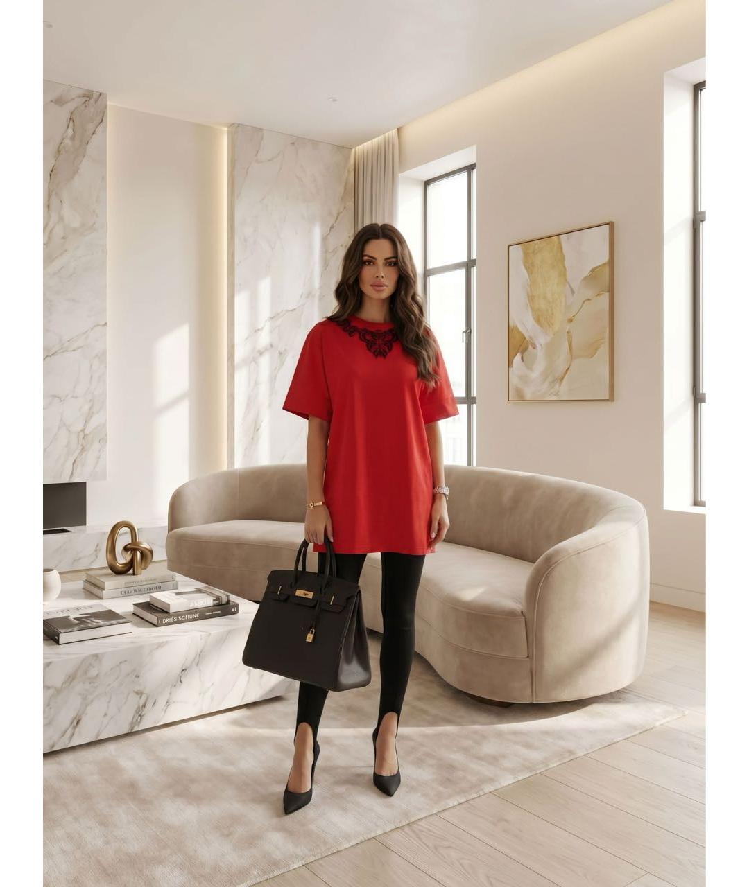 GIVENCHY Красная хлопковая футболка, фото 5