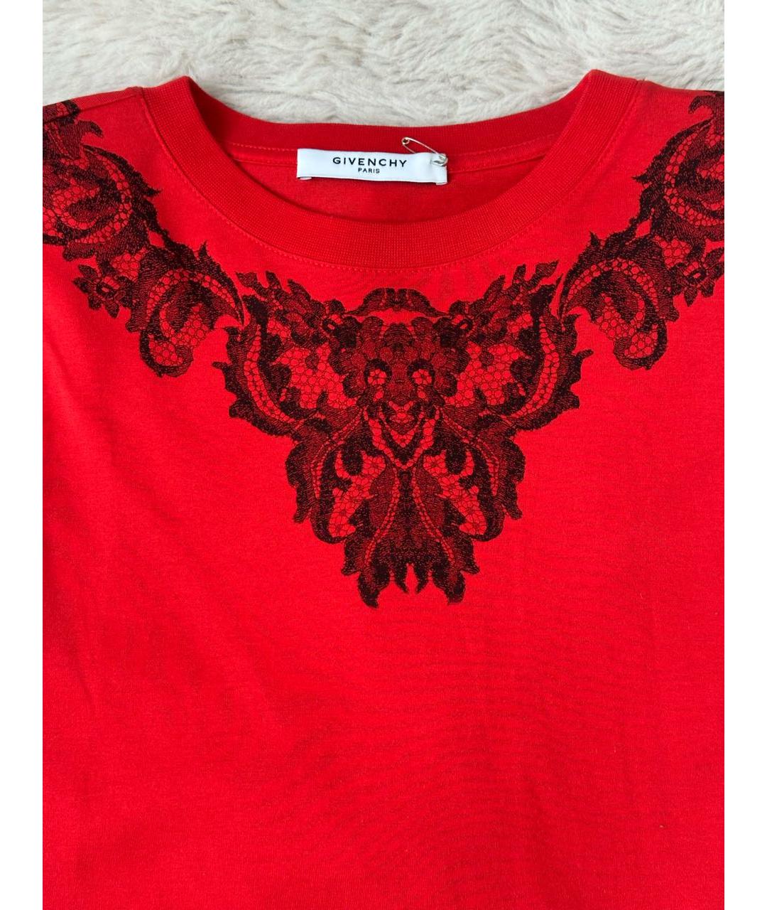 GIVENCHY Красная хлопковая футболка, фото 4