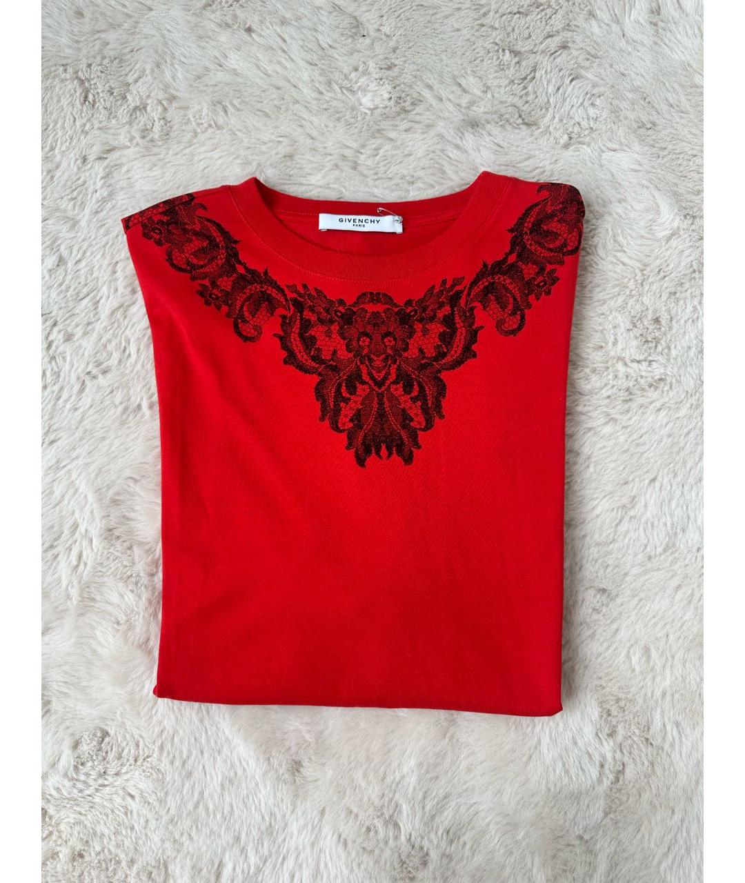 GIVENCHY Красная хлопковая футболка, фото 3