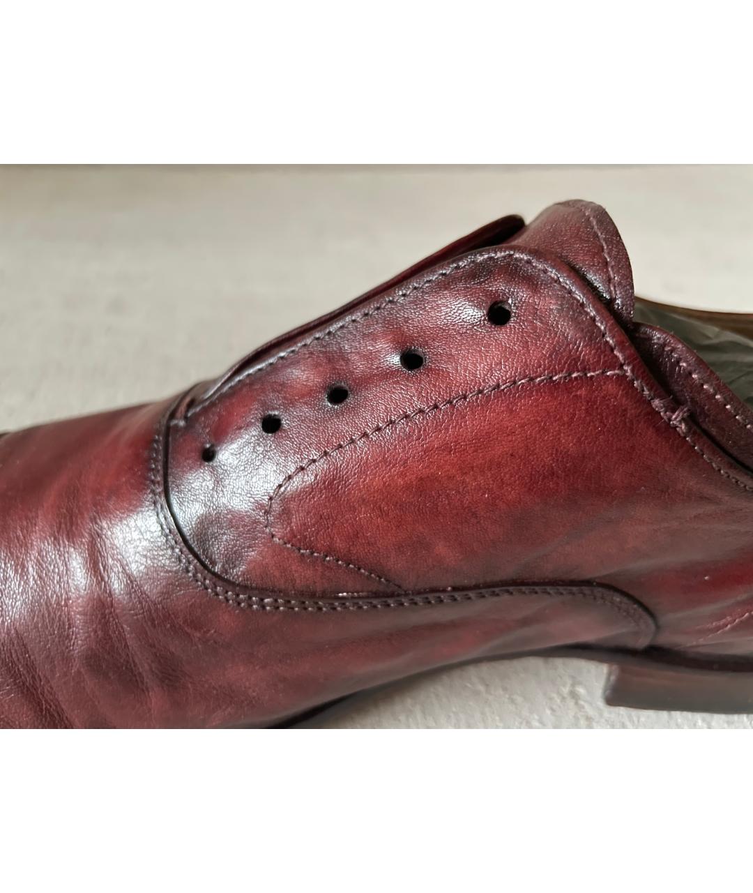 OFFICINE CREATIVE Бордовые кожаные туфли, фото 6
