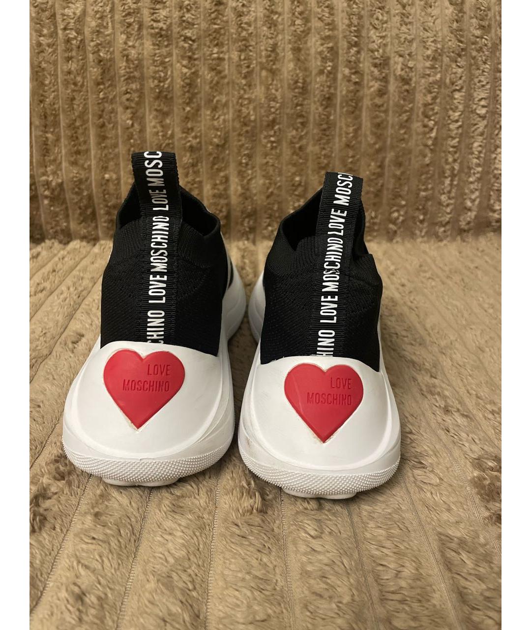 LOVE MOSCHINO Черные текстильные кроссовки, фото 4